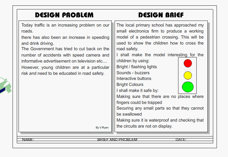 design brief template for students