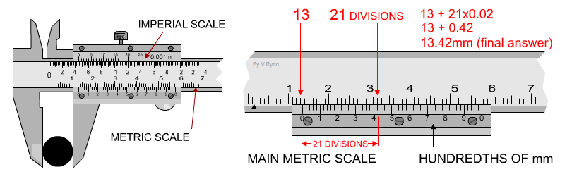 how to read measurements using vernier caliper
