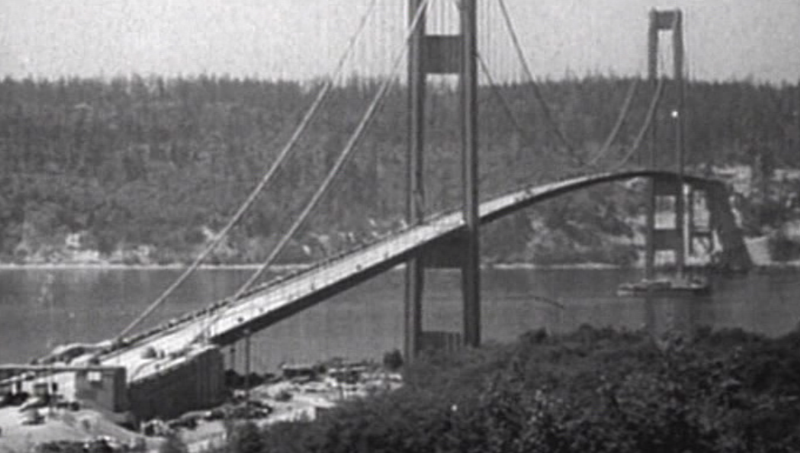 Image result for the middle section of the tacoma narrows bridge collapse